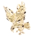 18KT Yellow Gold 0.9" High Shine Diamond Cut Soaring Eagle Necklace Pendant 2.9g