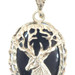 High Polish Black Onyx Disc in 10KT Yellow Gold Nugget-Style Deer Pendant 1.3"