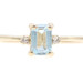 Estate 0.60 Ct Emerald Cut Blue Topaz & Round Diamond 10KT Yellow Gold Ring 1.5g