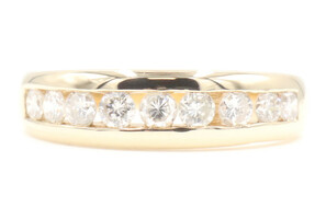 Men's Channel-Set 0.98 Ctw Round Diamond 14KT Yellow Gold Wedding Band Ring 6g