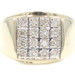 Men's 0.40 Ctw Round Diamond Square Cluster 10KT Yellow Gold Statement Ring 6.5g