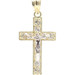 Classic 10KT Yellow Gold Round Cut CZ Crucifix Necklace Pendant 1.2" - 1.7g