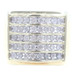 Men's Large 5-Row 1.15 Ctw Round Diamond 10KT Yellow Gold Channel Statement Ring