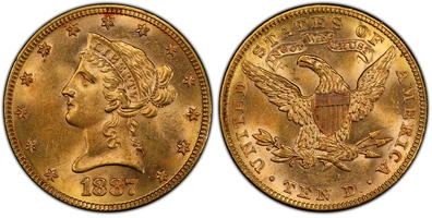 1887 Ten Dollar Gold Coin