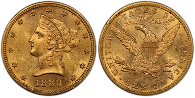 1889 Ten Dollar Gold Coin