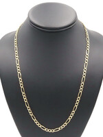 Heavy Textured 14KT Yellow Gold 4.6mm Classic Figaro Chain Necklace 22" - 15.81g