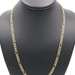 Heavy Textured 14KT Yellow Gold 4.6mm Classic Figaro Chain Necklace 22" - 15.81g