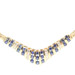 V-Style Estate Natural Sapphire & Diamond 14KT Gold Flat Wheat Chain Necklace