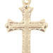 Classic Estate 14KT Yellow Gold Textured Cross Necklace Pendant 1.2" - 0.92g