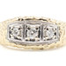 14KT Yellow Gold Nugget Style Three Stone 0.33 ctw Round Diamond Men's Ring 8.5g