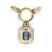 0.75 ctw Sapphire &  0.40 ctw Diamond Double Bail Door Knocker 14KT Gold Pendant