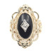 Women's Estate 0.02 ctw Round Diamond & Onyx Inlay 10KT Filigree Gold Ring 4.0g