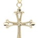 Curved 10KT Yellow Gold Cross Pendant on 10KT Diamond-Cut Curb Chain 22" - 5.60g
