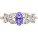 Women's Sterling Silver 925 Purple Oval-Cut CZ & Natural Diamond Butterfly Ring