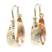 Women's 14KT Two-Tone Gold Diamond-Cut Sandblasted Hoop Earrings 1" - 2.42g