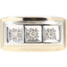 Men's 10KT Two-Tone Gold 3-Stone 0.06 Ctw Round Diamond Statement Ring LDI 4.3g