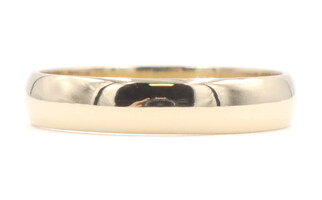 High Shine 14KT Yellow Gold 4mm Wide Classic Wedding Band Ring Size 8.5 by FG