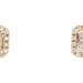 0.40 ctw Princess & Round Cut Halo Square Stud Earrings in 10KT Yellow Gold 1.8g