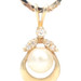 Elegant 14KT Gold Cultured Pearl & Round Diamond Pendant on 14KT Cobra Chain 21"