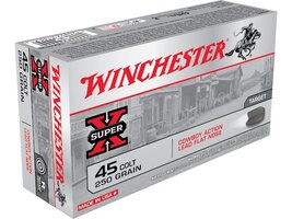 Winchester USA Cowboy 45 Colt (Long Colt) Ammo 250 Grain Flat Nose Box of 50