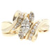 Women's Estate 14KT Yellow Gold 0.70 ctw Marquise & Round Diamond Statement Ring