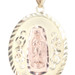 Virgin Mary 14KT Yellow & Rose Gold Oval Medal Necklace Pendant 1.5" AN - 4.1g