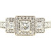 1.20 ctw Princess & Round Diamond Trinity 14KT White Gold Filigree Halo Ring 5g