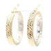 1" Women's 14KT Two Tone Yellow & White Gold Diamond Cut Medium Hoop Earrings 