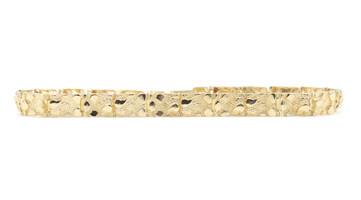 Estate Classic 14KT Yellow Gold 5.4mm Wide Retro Style Nugget Bracelet 7 1/4" 8g