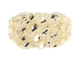 Classic Diamond-Cut 10KT Yellow Gold Retro-Style Nugget Ring Size 9 1/4 - 2.9g