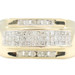 Men's 14KT 0.75 ctw Princess & Round Diamond 5 Row Channel Set 11mm Ring - 11.5g