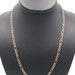 High Shine 14KT Tri-Color Gold 4.1mm Diamond-Cut Figaro Chain Necklace 20" 7.4g