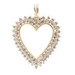 Large 1.4" 14KT Yellow Gold 1.90 ctw Round Diamond Double Halo Heart Pendant 