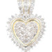 10KT Two-Tone Gold 0.60 Ctw Round Diamond Heart Cluster Halo Pendant 0.7" by SUN