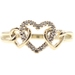 Women's 10KT Yellow Gold 0.10 ctw Round Diamond Triple Heart PPF Ring by SUN 