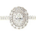 0.68 ctw Oval and Round Diamond Double Halo 14KT White Gold Engagement Ring 3.4g