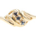Women's 3-Stone 0.12 Ctw Lab-Created Sapphire 14KT Yellow Gold Bypass Ring 3.5g