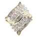 Estate 0.26 Ctw Round & Baguette Diamond 10KT Yellow Gold Waterfall Cluster Ring