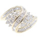 0.83 Ctw Baguette & Round Diamond Freeform Cluster 10KT Gold Cocktail Ring 4.9g