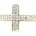 Religious East-West Style Round CZ 10KT Yellow Gold Cross Ring by ASK - 4.42g