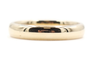 High Shine 14KT Yellow Gold 4mm Classic Wedding Band Ring Size 9 - 5.15 Grams