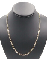Estate 14KT Yellow Gold 3.8mm Diamond-Cut Figaro Chain Necklace 20" by OC - 9.2g