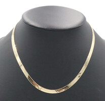 High Shine 14KT Yellow Gold 5.4mm Classic Herringbone Chain Necklace 18" 11.6g
