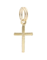 Women's 14KT Yellow Gold Small 20mm Dainty Petite Plain Cross Charm Pendant 0.7g