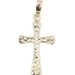 Classic 10KT Yellow Gold High Shine 1" Diamond Cut Cross Necklace Pendant 0.56g