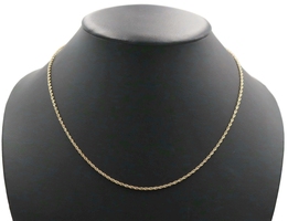 Classic 14KT Yellow Gold 1.9mm Wide High Shine Rope Chain Necklace 20 1/4" 5.8g