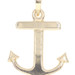 Nautical 14KT Yellow Gold High Shine Anchor Necklace Pendant / Charm 0.9" - 1.1g