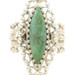 Women's 2.30 Ct Navette Cabochon Jade 14KT Yellow Gold Milgrain Cocktail Ring 8g