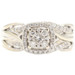 0.85 ctw Princess & Round Diamond Halo 14KT & 10KT White Gold Wedding Ring Set