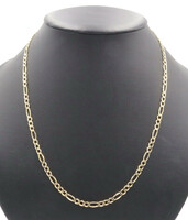 Classic 10KT Yellow Gold 4.3mm Hollow Figaro Chain Necklace 22.5" by RB - 5.46g